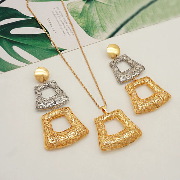 Fashion new jewelry pendant necklace earring set and chain best quality jewelry sets