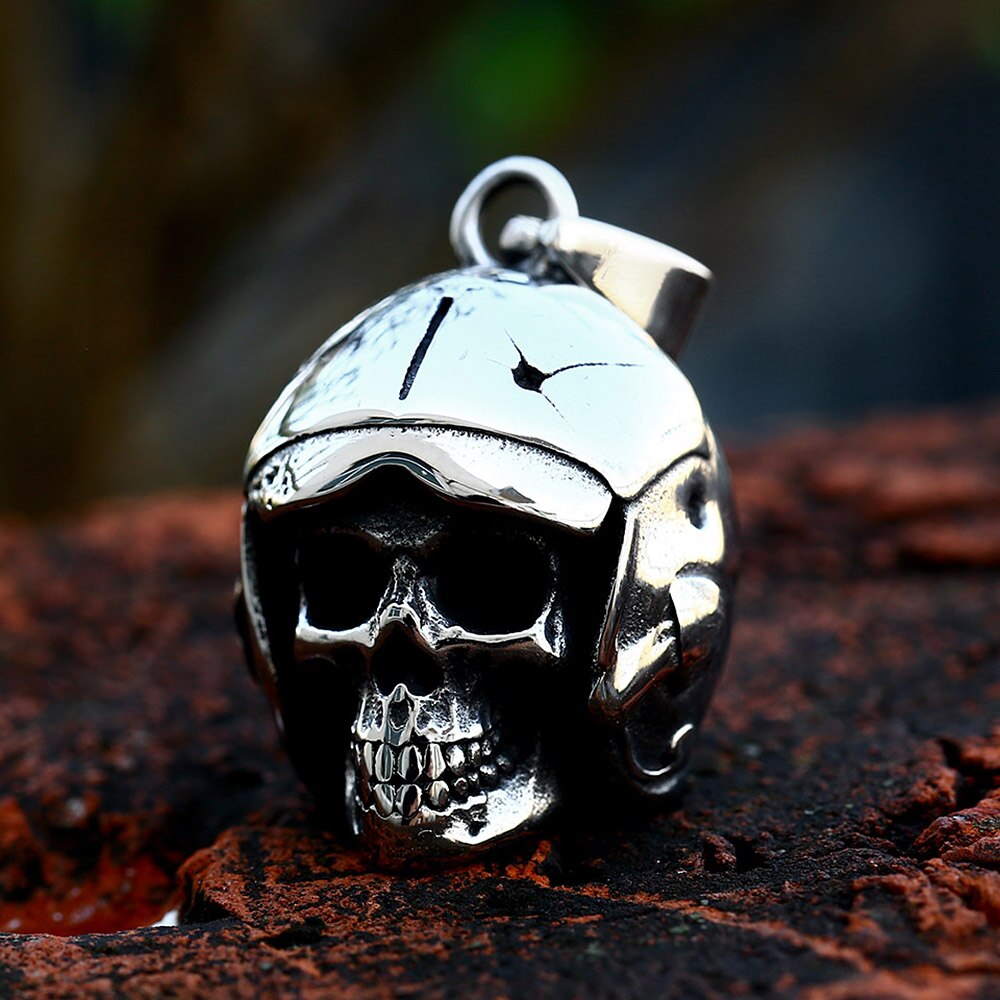 New Design Vintage Skull Roman Helmet Mask Knight Warrior Pendant Necklaces