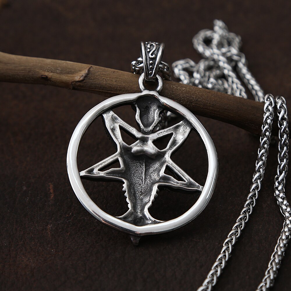 Retro Fashion Pentagram Satan Sheep Necklace For Men