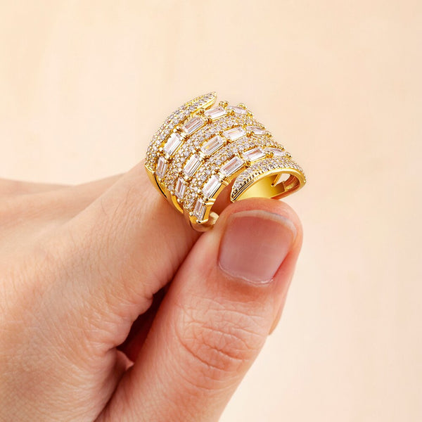 Luxury Zircon Open Multilayer Rings For Women