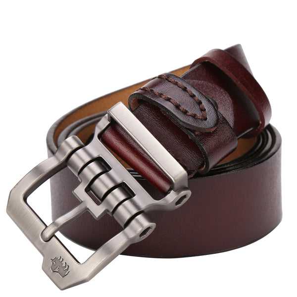 Genuine Leather Men's Belt Vintage Pin Buckle Strap High Quality Luxury Designer Casual Retro Belts