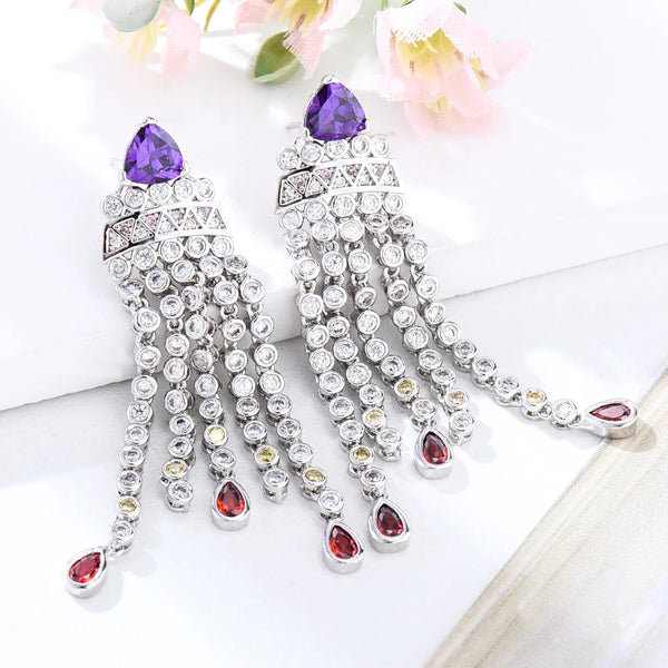 Sweet Earrings Luxury Trendy Tassel Earrings Bohemia Long Pendant Earring Women