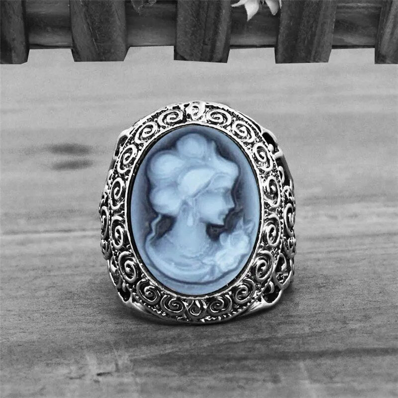 Vintage Oval Lady Cameo Rings