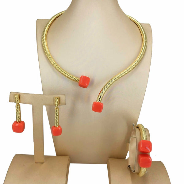 Unique Women's Choker Dubai  Jewelry Sets for Women Party Birthday Gifts