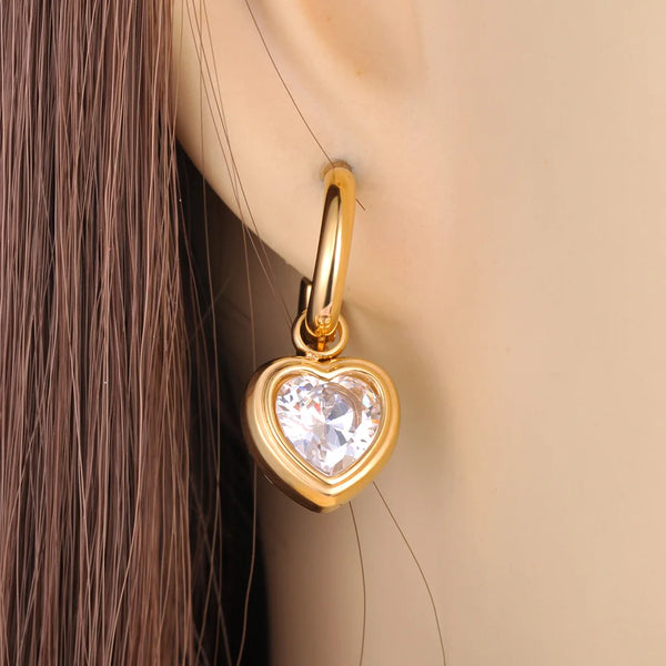 Stainless Steel Heart Earrings For Women