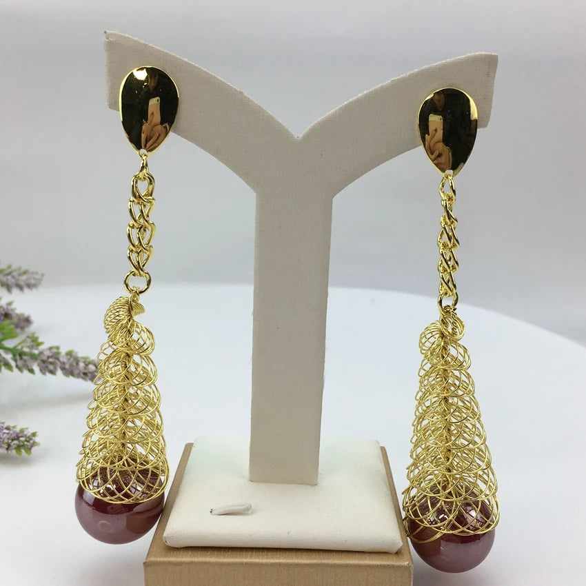 Unique Brazilian Earrings Drop Earrings for Women Party Birthday Gift