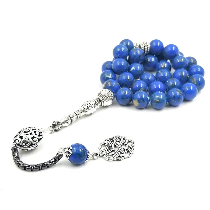 Tasbih Blue Stone Inside Natural shell Eid gift Muslim prayer beads islamic Misbaha bracelet