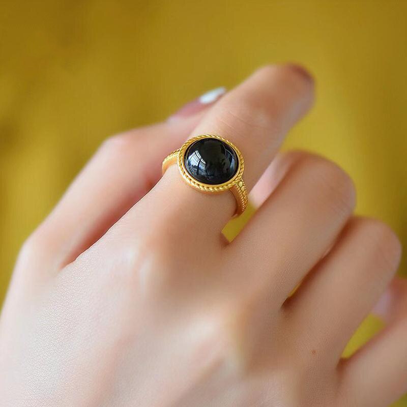 Natural Black Onyx Ring