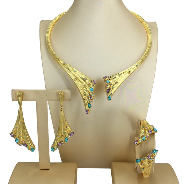 Fine Jewelry Dubai Jewelry Sets Unique Rhinestone Jewelry for Women