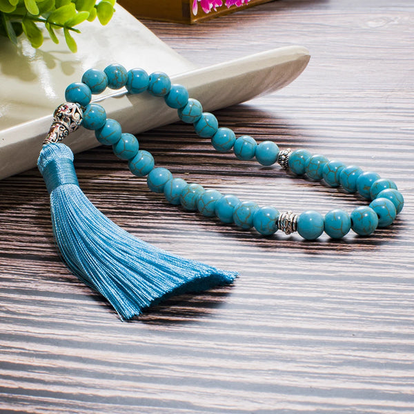 10mm Natural Stone Tasbih Prayer 33 Beads Islamic Muslim Allah Rosary