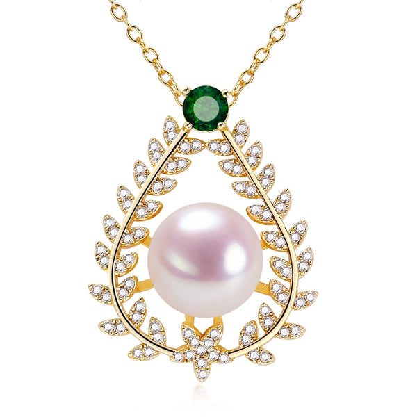 Exquisite14k Gold Filled Choker Pendant Pearl Necklace