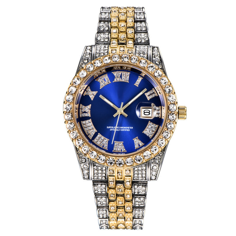 Watch For Men Luxury Iced Out Diamond Quartz Men Watches