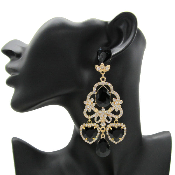 Fashion Crystal Dangle Drop Big Earrings with High Quality Rhinestone for Women