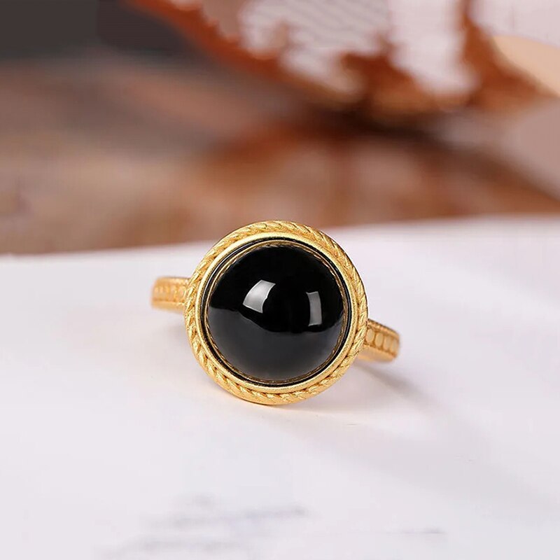 Natural Black Onyx Ring