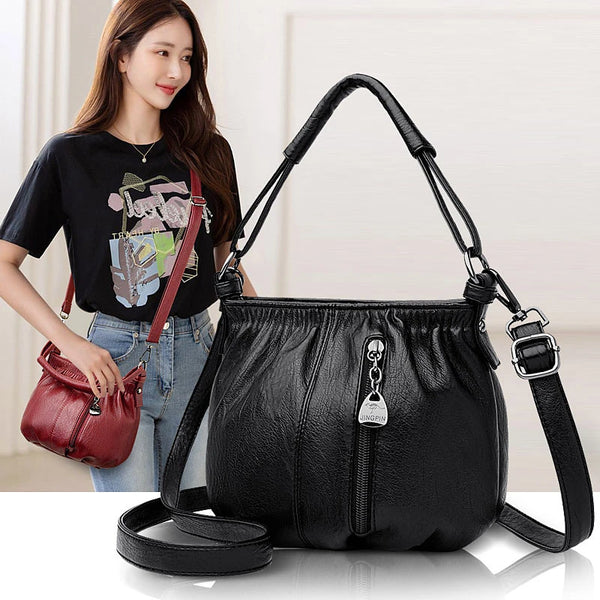 New Soft Leather Handbags for Women Vintage Shoulder Tote Bag