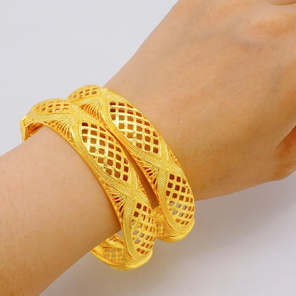 France Luxury 4pcs/Lot Dubai Gold Color Bangles For Women