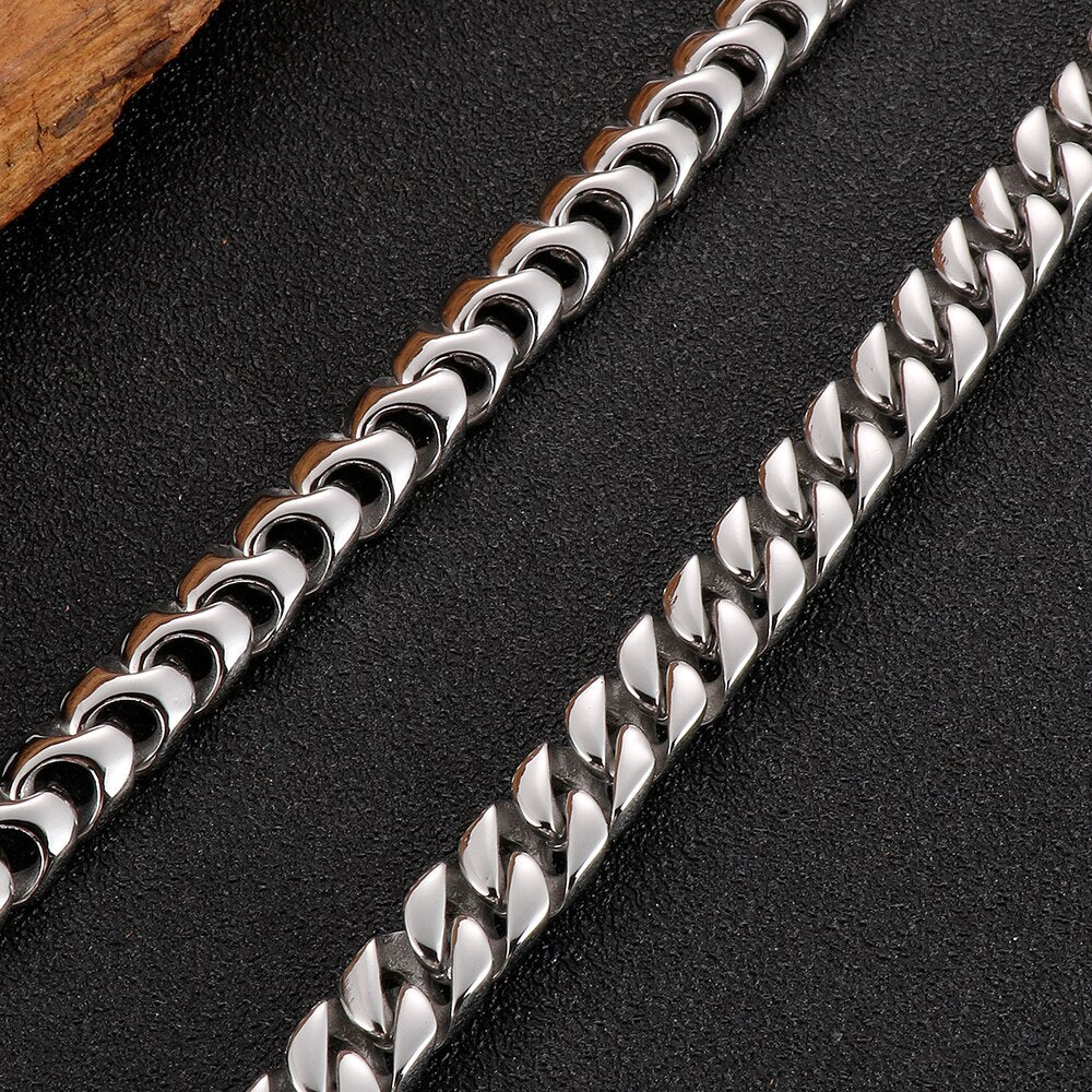 9MM Wide Curb Link Chain Man Bracelet for Men