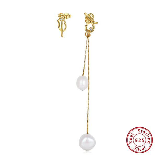 925 Sterling Silver Freshwater Pearl Dangle Earrings for Women