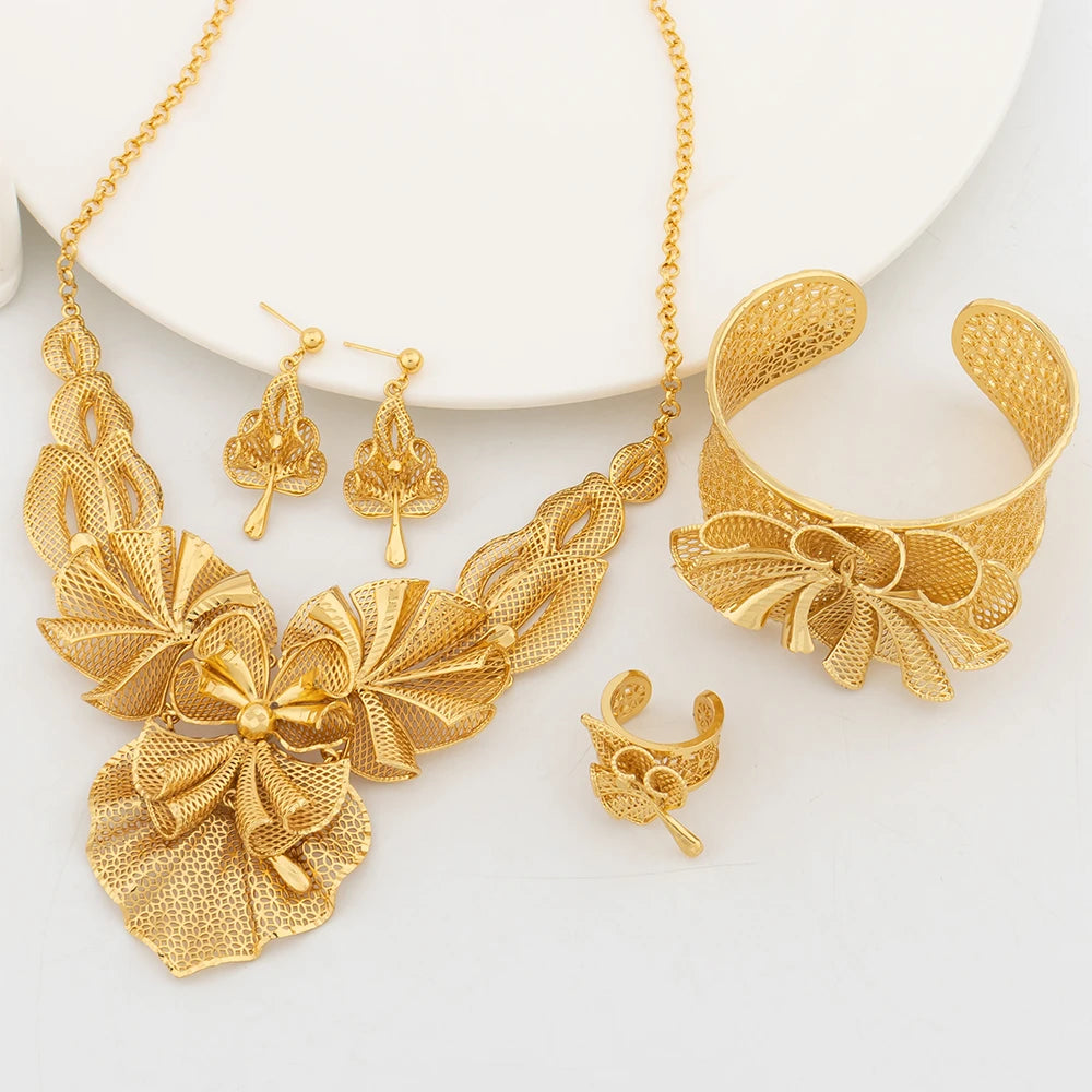 Necklace For Women Dubai Gold Plated Jewelry Set