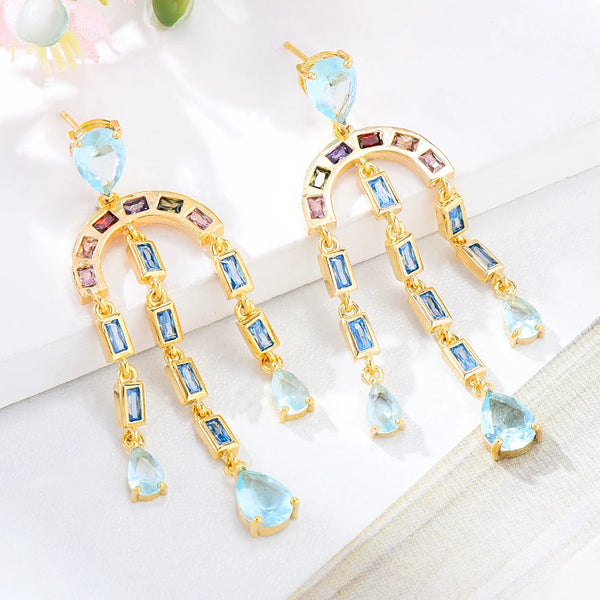 Sweet Earrings Luxury Trendy Tassel Earrings Bohemia Long Pendant Earring Women