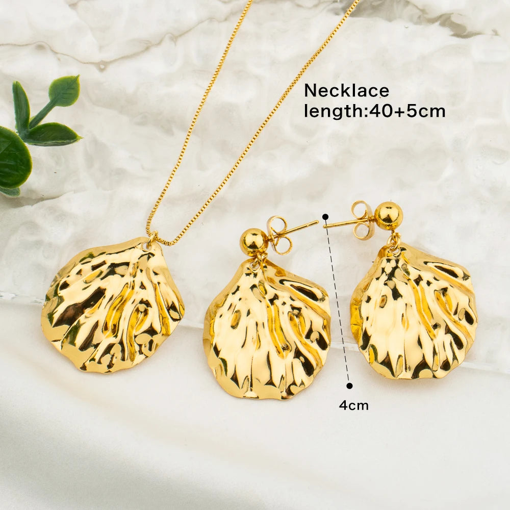 Gold Plated Simple  Round Jewelry Sets for Women