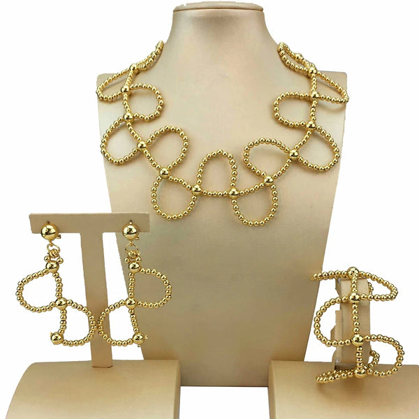 Latest  Brazilian Jewelry Sets High Quality Unique Shape Necklace  for Women