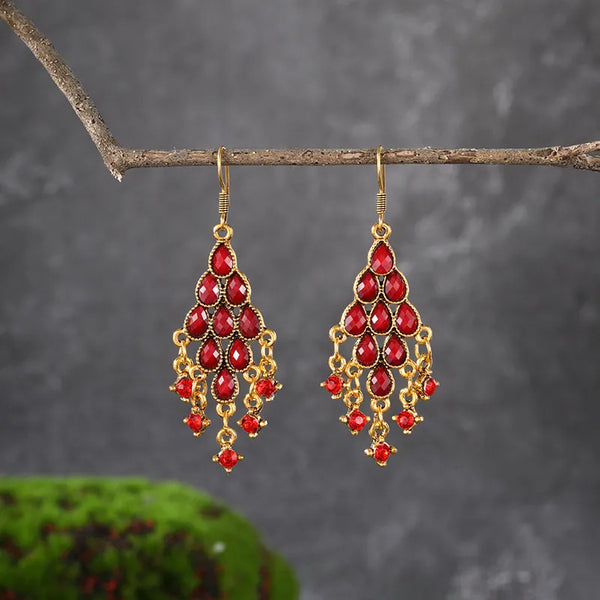 Vintage Bohemian Geometric Water Drop Earrings for Women