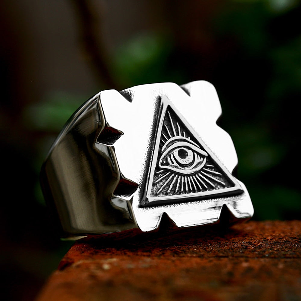 High Quality Stainless Steel Masonic Eye of Horus Rings