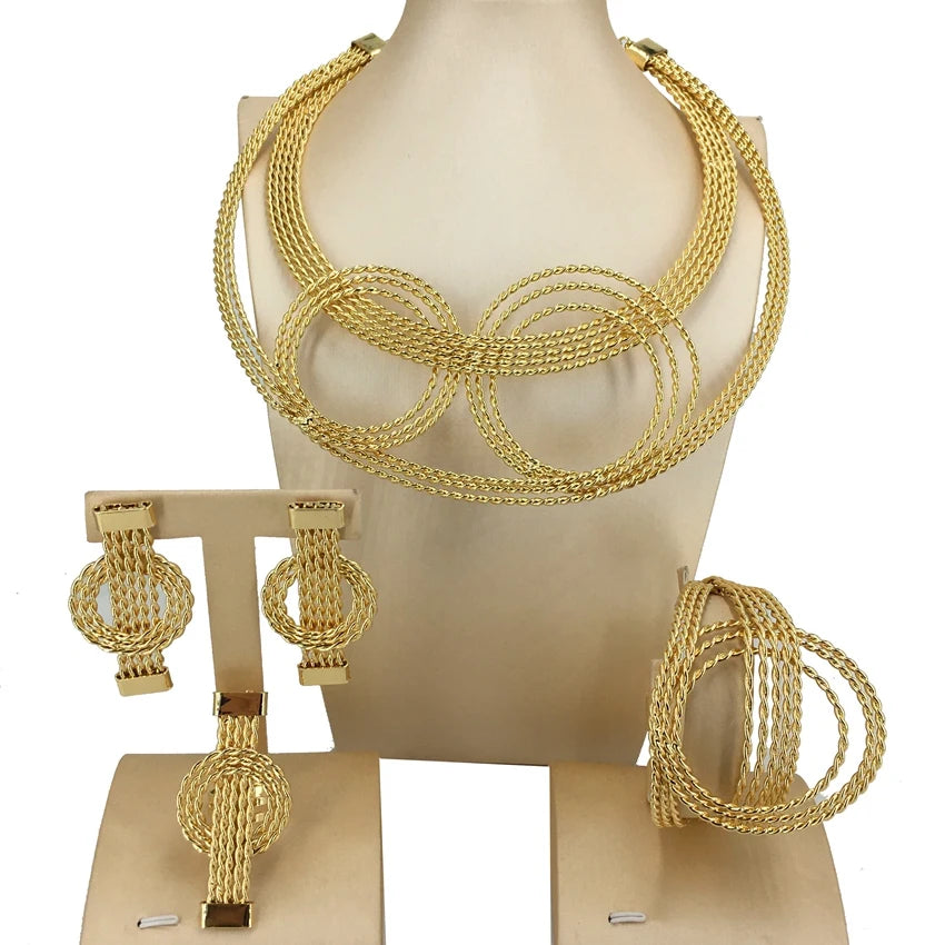 Brazilian Handmade Gold Plated Jewelry Sets Unique Jewelry for Women