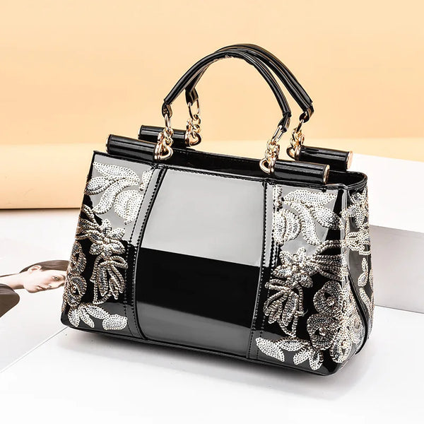 Luxury Patent Leather Women Bag Fashion Designer Casual Female Handbag