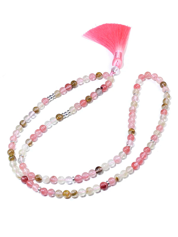 108 Japamala Cotton Tassel Necklace Buddhism Meditation Healing Reiki Jewelry