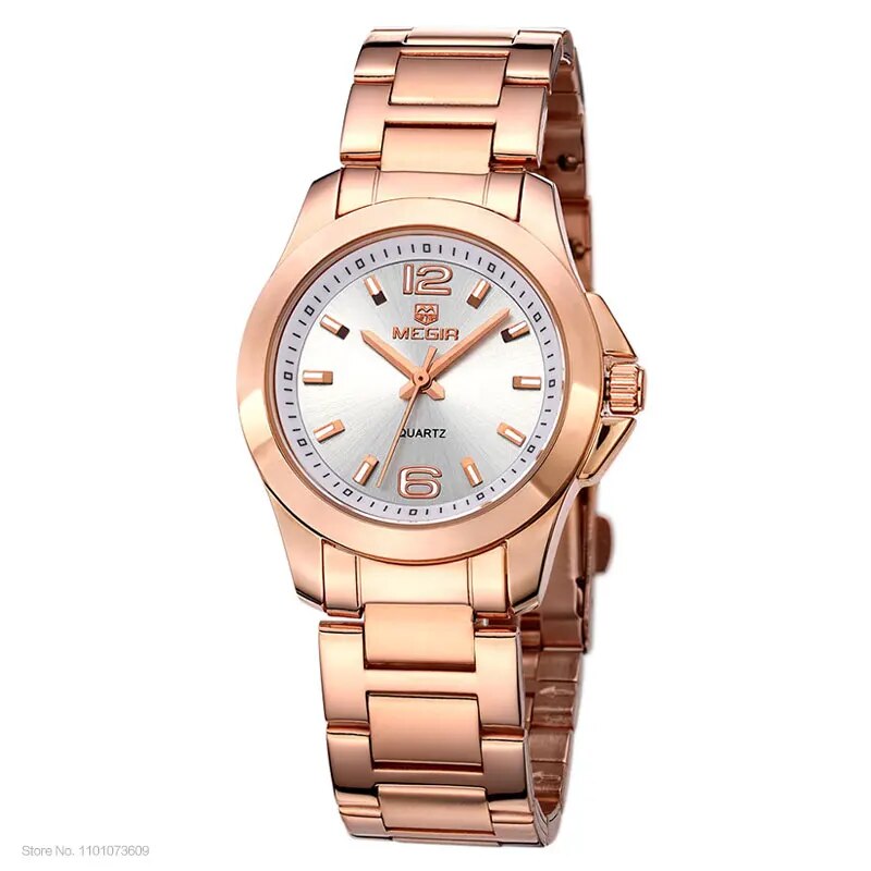 Women's Simple Round Dial Quartz Watches Stainless Steel Waterproof Wristwatch for woman