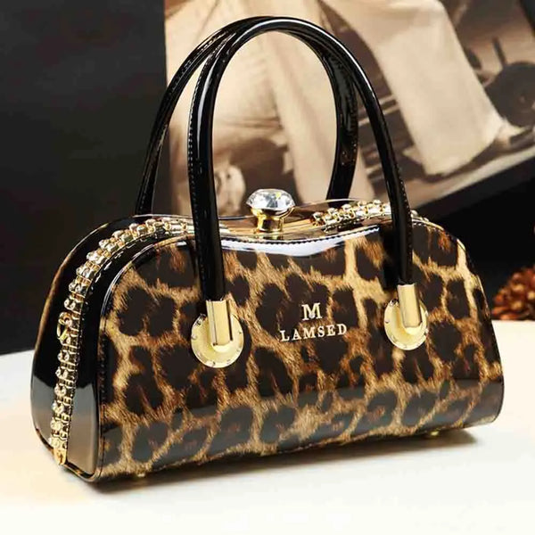 Shiny Luxurious Women Top Handle Bag with Diamond Shoulder Bags