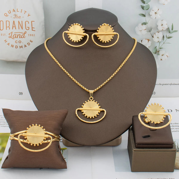 Ethiopia 18K Gold Plated Jewelry Set With Gift Box for Women