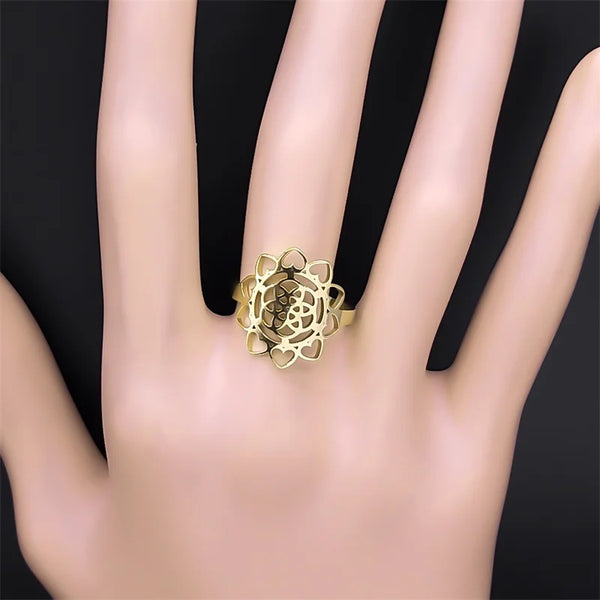 Yoga Flower of Life Ring for Women