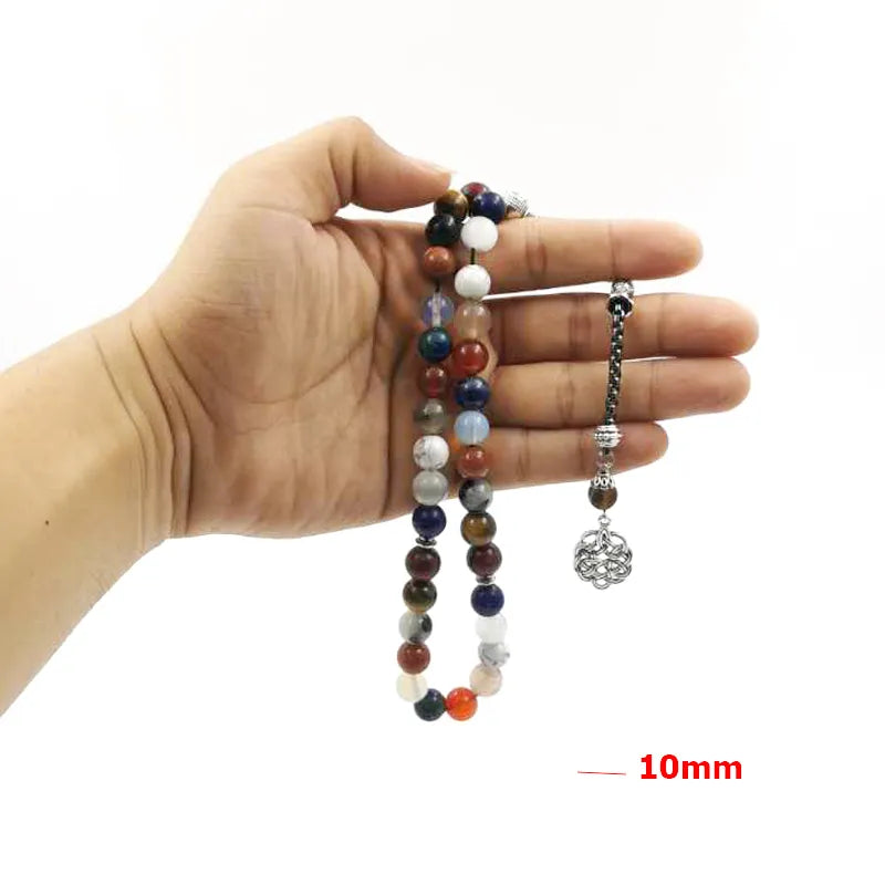 Tasbih 12 natural gemstone stone beads muslim prayer beads Eid ramadan gift