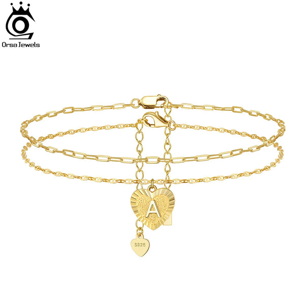 Initial Ankle Bracelets for Women