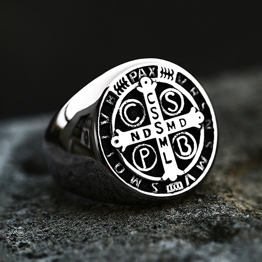 Classic Jesus Cross Exorcism Amulet Letter Rings For Men – Gofaer Finds ...