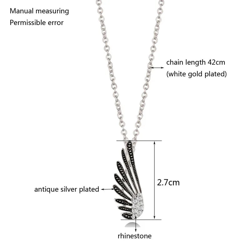 Vintage Angel Wing Stainless steel Necklace For Women