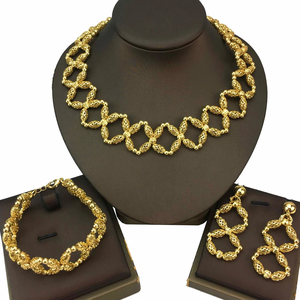 Latest  Brazilian Jewelry Sets High Quality Unique Shape Necklace  for Women