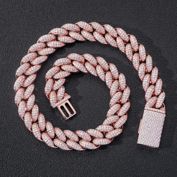 20MM Mens Necklace 16mm Baguette Chain