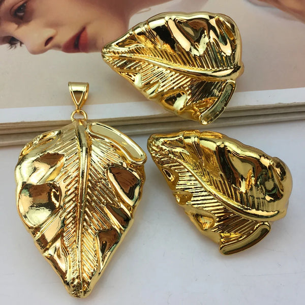 Newest Big Leaf Pendant Sets  Brazilian Jewelry  for Women