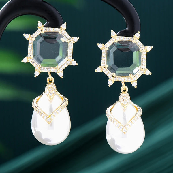 NEW Original Luxury Heart Pearl Drop Earrings for Women