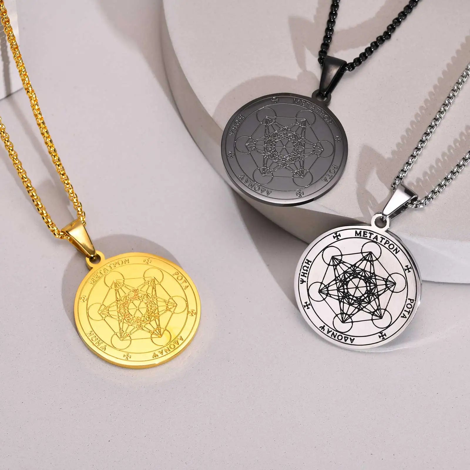 Metatron Archangel Medallion Necklace Men