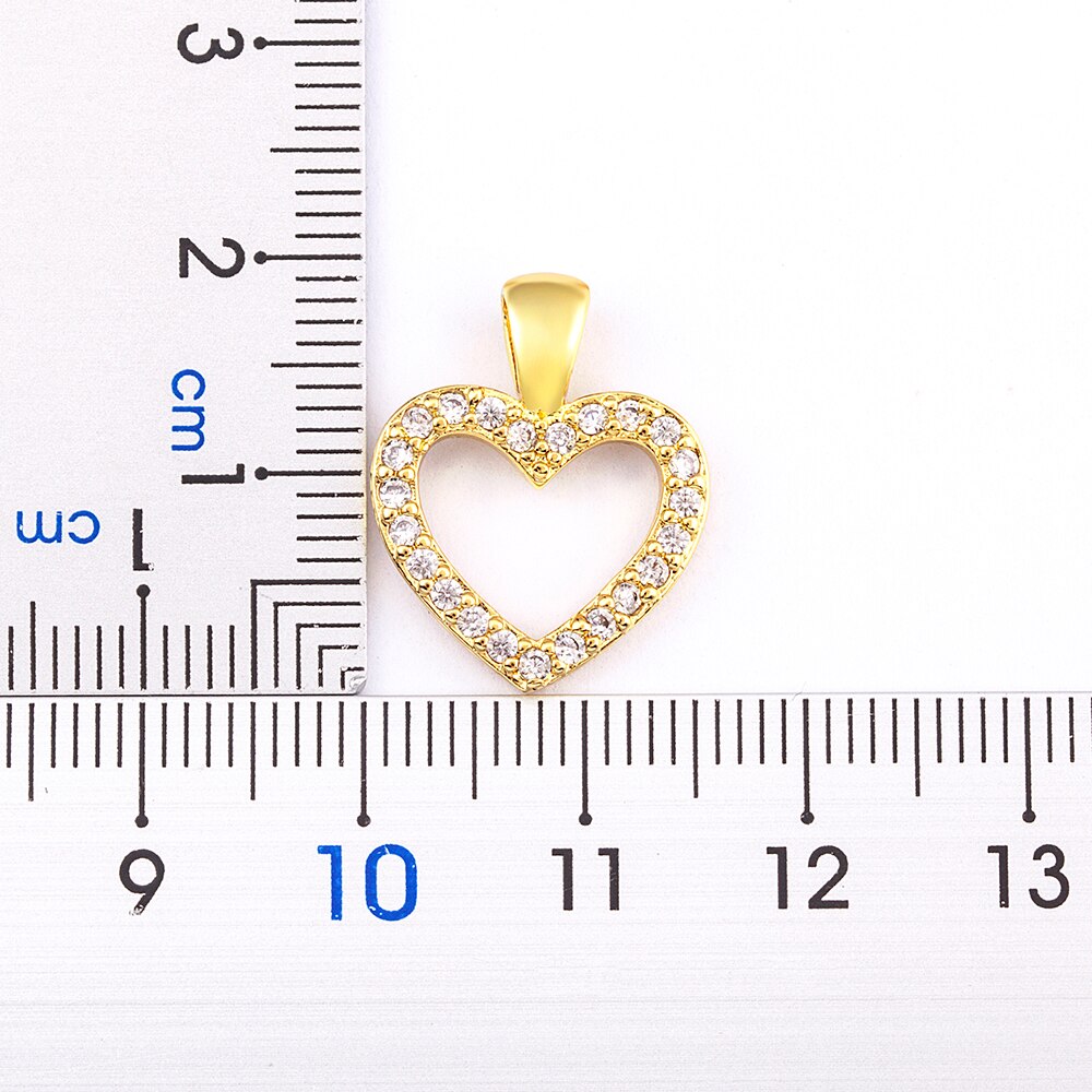 Classic Heart Shape Inlaid Shiny Rhinestone Gold-Plated Pendant