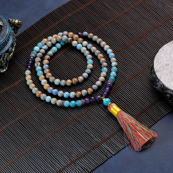 108 necklace 8mm,female,male,tassels,meditation,yoga, inspirational jewelry bead necklace