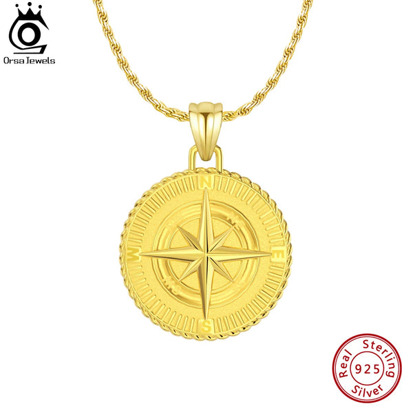 Compass Viking Pendant for Men Women 925 Sterling Silver