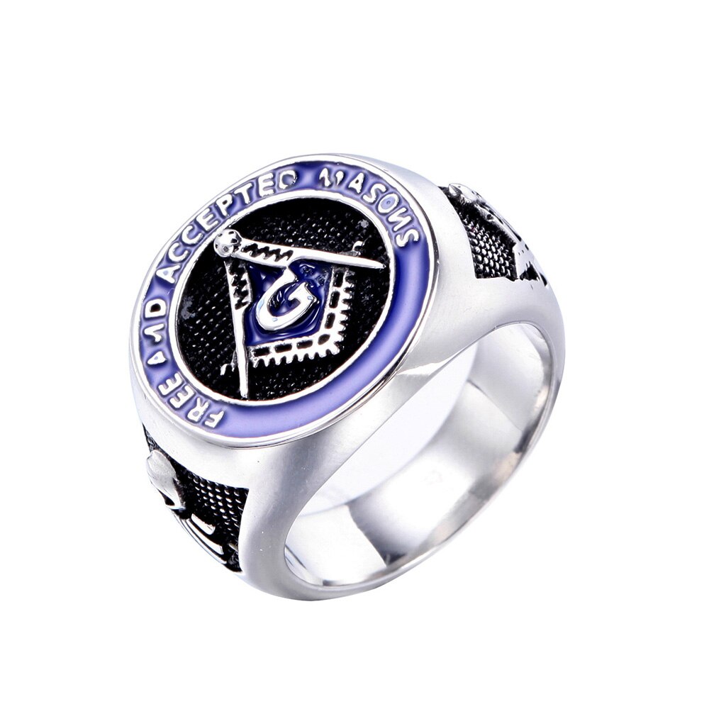 Vintage Letter G Stainless Steel Masonic Ring For Men