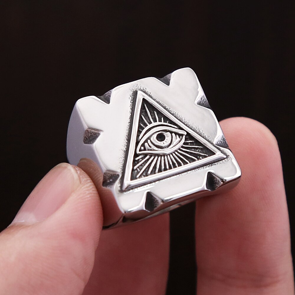 High Quality Stainless Steel Masonic Eye of Horus Rings