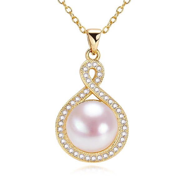 Exquisite14k Gold Filled Water Drop Choker Pendant Pearl Necklace